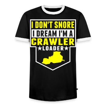 Je ne ronfle pas, je suis Crawler Loader - T-shirt contrasté Homme - noir/blanc - Devant - AI Model Female 172 light (172cm) & AI Model Male 178 light (178cm)