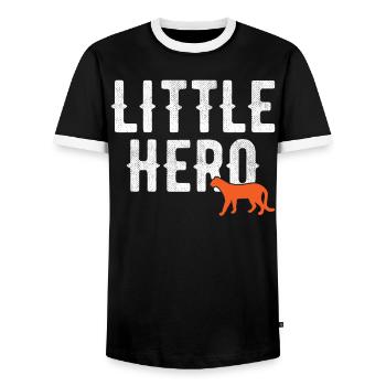 Little Hero - Cute Animal Cheetah - Men's Ringer Shirt - black/white - Front - AI Model Female 172 light (172cm) & AI Model Male 178 light (178cm)