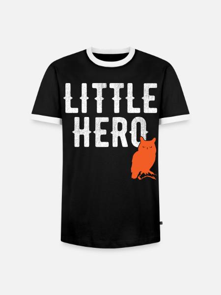 Kleiner Held - Süße Tiereule - Männer Kontrast-T-Shirt - Schwarz/Weiß