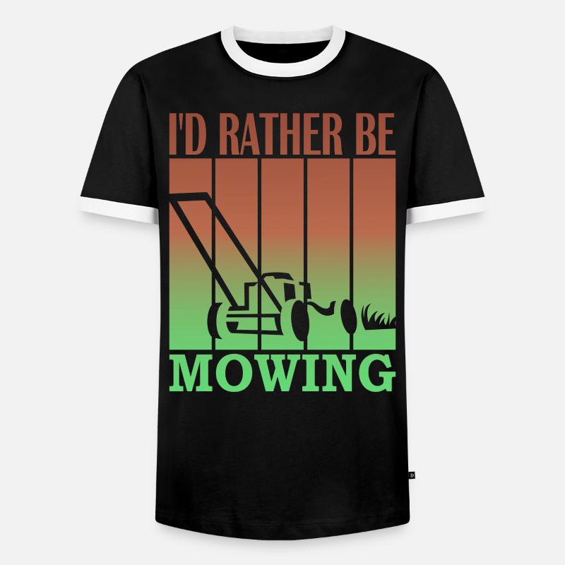 I'd rather be mowing - Men's Ringer Shirt - black/white