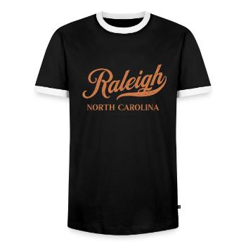 Retro USA Caroline du Nord Vintage Raleigh - T-shirt contrasté Homme - noir/blanc - Devant - AI Model Female 172 light (172cm) & AI Model Male 178 light (178cm)