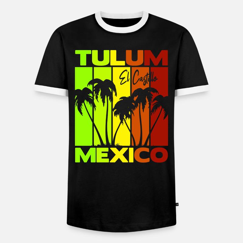 Tulum El Castillo Mexico - Männer Kontrast-T-Shirt - Schwarz/Weiß