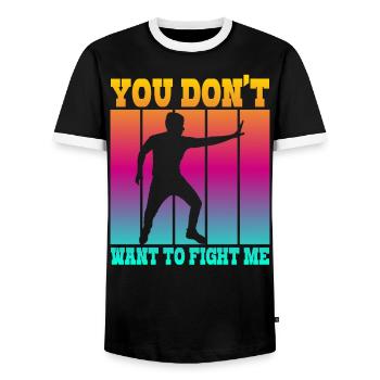 Tu ne veux pas me combattre - T-shirt contrasté Homme - noir/blanc - Devant - AI Model Female 172 light (172cm) & AI Model Male 178 light (178cm)