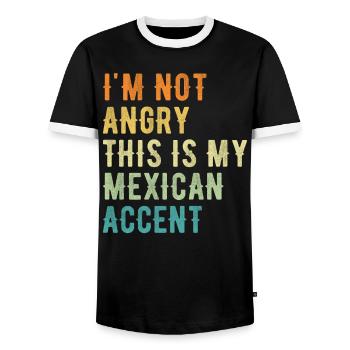 Je ne suis pas méchant, mon accent mexicain - T-shirt contrasté Homme - noir/blanc - Devant - AI Model Female 172 light (172cm) & AI Model Male 178 light (178cm)