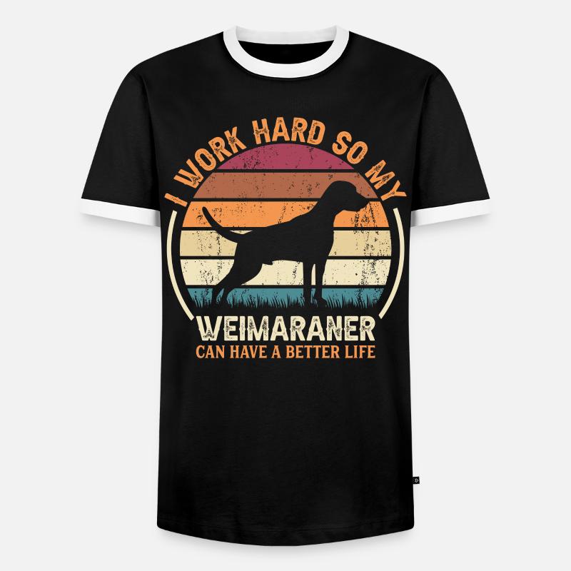 Arbeit Hart - Retro Weimaranerer - Men's Ringer Shirt - black/white