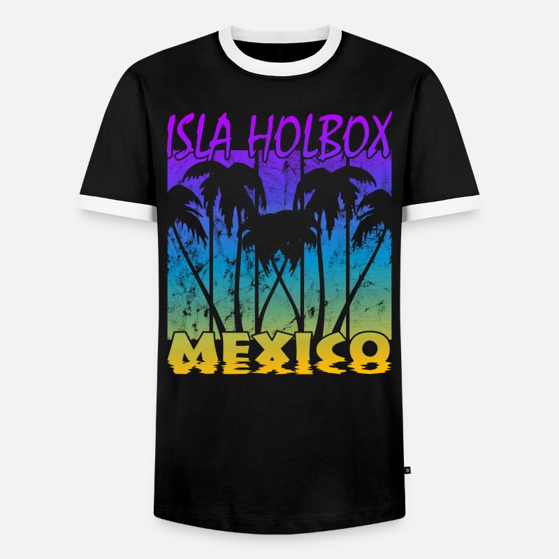 Isla Holbox Mexico - Männer Kontrast-T-Shirt - Schwarz/Weiß