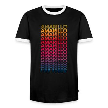 Retro Nostalgisch USA Stadt - Regenbogen Amarillo - Männer Kontrast-T-Shirt - Schwarz/Weiß - Vorne - AI Model Female 172 light (172cm) & AI Model Male 178 light (178cm)