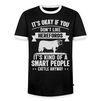 Personnes intelligentes - Cow Herefords - T-shirt contrasté Homme - noir/blanc - Devant - AI Model Female 172 light (172cm) & AI Model Male 178 light (178cm)