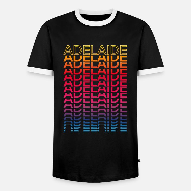 Retro Nostalgisch Stadt - Regenbogen Adelaide - Männer Kontrast-T-Shirt - Schwarz/Weiß