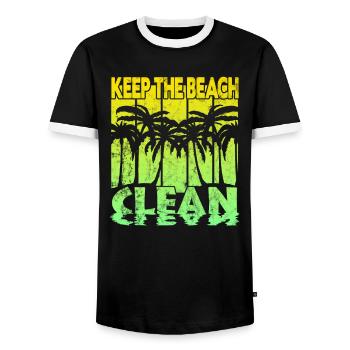 Keep the Beach clean - Männer Kontrast-T-Shirt - Schwarz/Weiß - Vorne - AI Model Female 172 light (172cm) & AI Model Male 178 light (178cm)