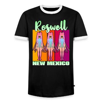 Roswell Nouveau-Mexique - T-shirt contrasté Homme - noir/blanc - Devant - AI Model Female 172 light (172cm) & AI Model Male 178 light (178cm)