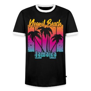 Negril Beach Jamaïque - T-shirt contrasté Homme - noir/blanc - Devant - AI Model Female 172 light (172cm) & AI Model Male 178 light (178cm)