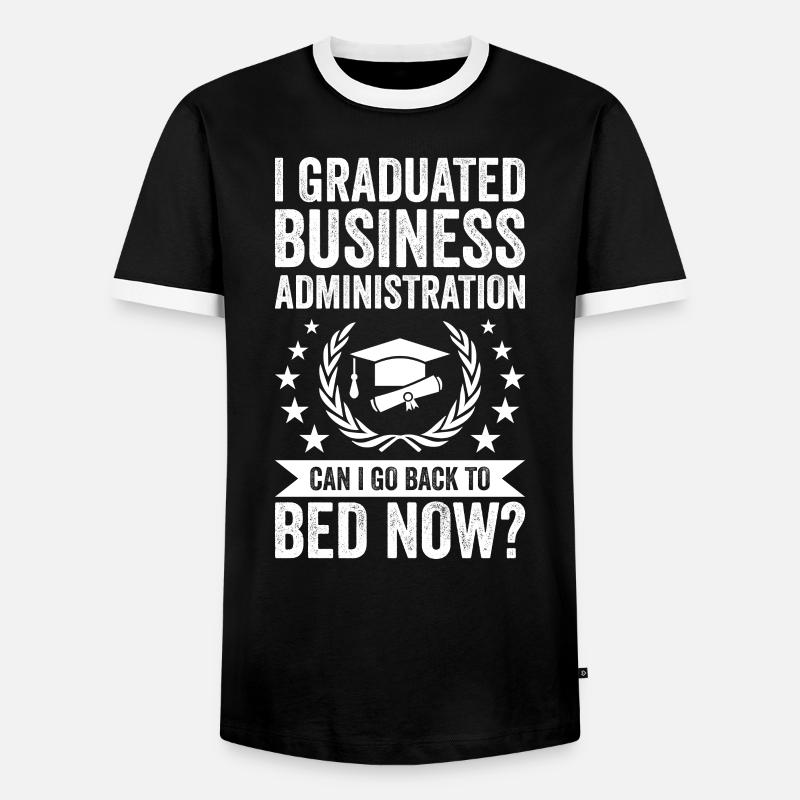 I studied business administration - Men's Ringer Shirt - black/white