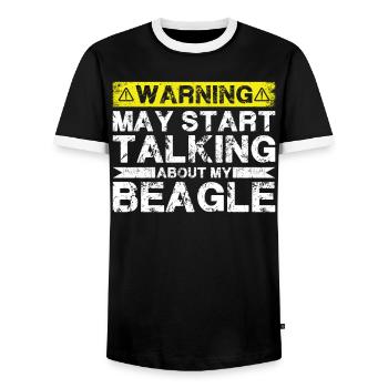 Apropos Beagle - Männer Kontrast-T-Shirt - Schwarz/Weiß - Vorne - AI Model Female 172 light (172cm) & AI Model Male 178 light (178cm)