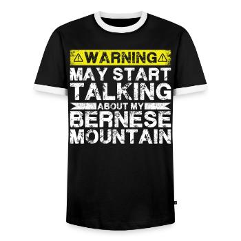En parlant de la montagne bernoise - T-shirt contrasté Homme - noir/blanc - Devant - AI Model Female 172 light (172cm) & AI Model Male 178 light (178cm)