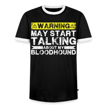 En parlant de Bloodhound - T-shirt contrasté Homme - noir/blanc - Devant - AI Model Female 172 light (172cm) & AI Model Male 178 light (178cm)