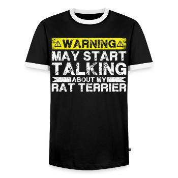 Apropos Ratterrier - Männer Kontrast-T-Shirt - Schwarz/Weiß - Vorne - AI Model Female 172 light (172cm) & AI Model Male 178 light (178cm)
