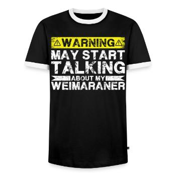 Apropos Weimaraner - Männer Kontrast-T-Shirt - Schwarz/Weiß - Vorne - AI Model Female 172 light (172cm) & AI Model Male 178 light (178cm)