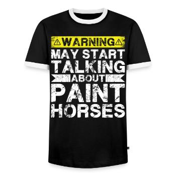 Über Lackpferd Sprechen - Männer Kontrast-T-Shirt - Schwarz/Weiß - Vorne - AI Model Female 172 light (172cm) & AI Model Male 178 light (178cm)