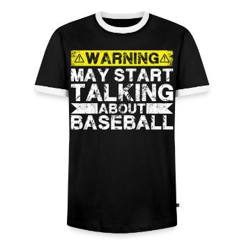 Apropos Baseball - Männer Kontrast-T-Shirt - Schwarz/Weiß - Vorne - AI Model Female 172 light (172cm) & AI Model Male 178 light (178cm)