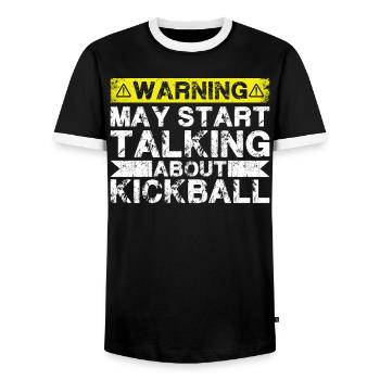 En parlant de kickball - T-shirt contrasté Homme - noir/blanc - Devant - AI Model Female 172 light (172cm) & AI Model Male 178 light (178cm)