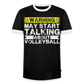 Parlez de volleyball - T-shirt contrasté Homme - noir/blanc - Devant - AI Model Female 172 light (172cm) & AI Model Male 178 light (178cm)