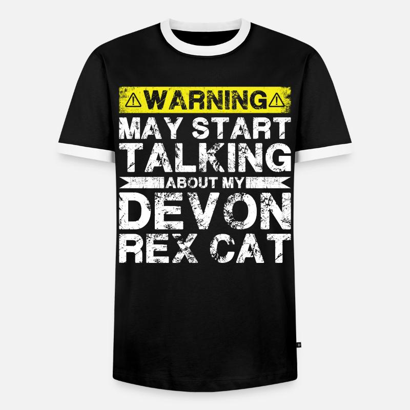 Apropos Devon Rex Cat - Männer Kontrast-T-Shirt - Schwarz/Weiß