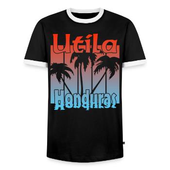 Utila Honduras - T-shirt contrasté Homme - noir/blanc - Devant - AI Model Female 172 light (172cm) & AI Model Male 178 light (178cm)