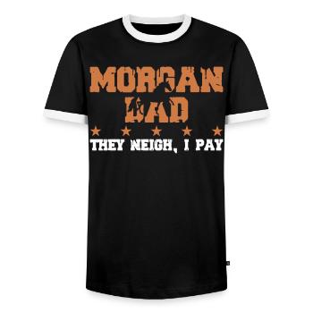 Père cheval - Morgan - T-shirt contrasté Homme - noir/blanc - Devant - AI Model Female 172 light (172cm) & AI Model Male 178 light (178cm)