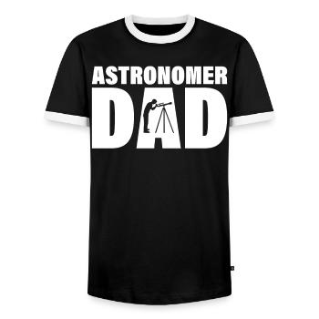 Job - Papa astronome - T-shirt contrasté Homme - noir/blanc - Devant - AI Model Female 172 light (172cm) & AI Model Male 178 light (178cm)