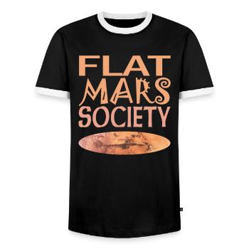 Société Flat Mars - T-shirt contrasté Homme - noir/blanc - Devant - AI Model Female 172 light (172cm) & AI Model Male 178 light (178cm)