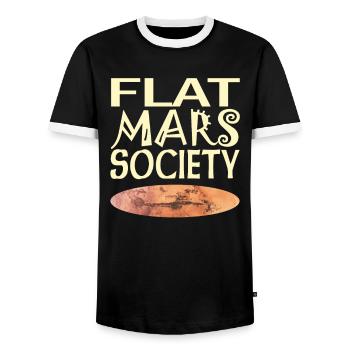 Société Flat Mars - T-shirt contrasté Homme - noir/blanc - Devant - AI Model Female 172 light (172cm) & AI Model Male 178 light (178cm)