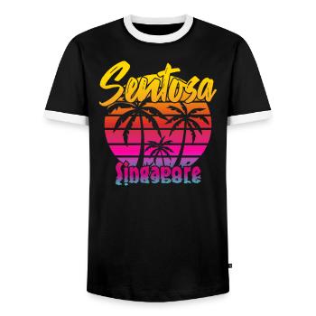 Sentosa Singapore - Männer Kontrast-T-Shirt - Schwarz/Weiß - Vorne - AI Model Female 172 light (172cm) & AI Model Male 178 light (178cm)