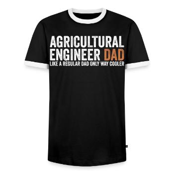 Papa - Ingénieur agronome - T-shirt contrasté Homme - noir/blanc - Devant - AI Model Female 172 light (172cm) & AI Model Male 178 light (178cm)