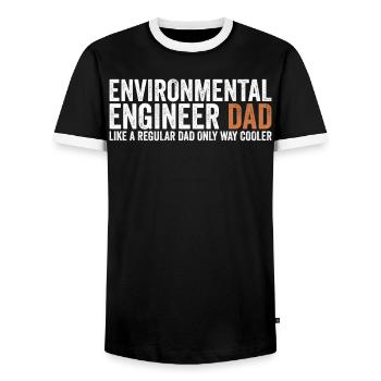 Papa - Environmental Engineer - Men's Ringer Shirt - black/white - Front - AI Model Female 172 light (172cm) & AI Model Male 178 light (178cm)