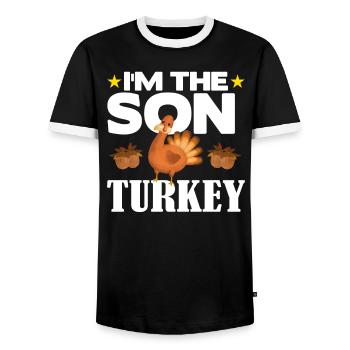 I'm the Son Turkey - Männer Kontrast-T-Shirt - Schwarz/Weiß - Vorne - AI Model Female 172 light (172cm) & AI Model Male 178 light (178cm)