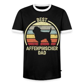 Meilleur père chien - Affenpinscher - T-shirt contrasté Homme - noir/blanc - Devant - AI Model Female 172 light (172cm) & AI Model Male 178 light (178cm)