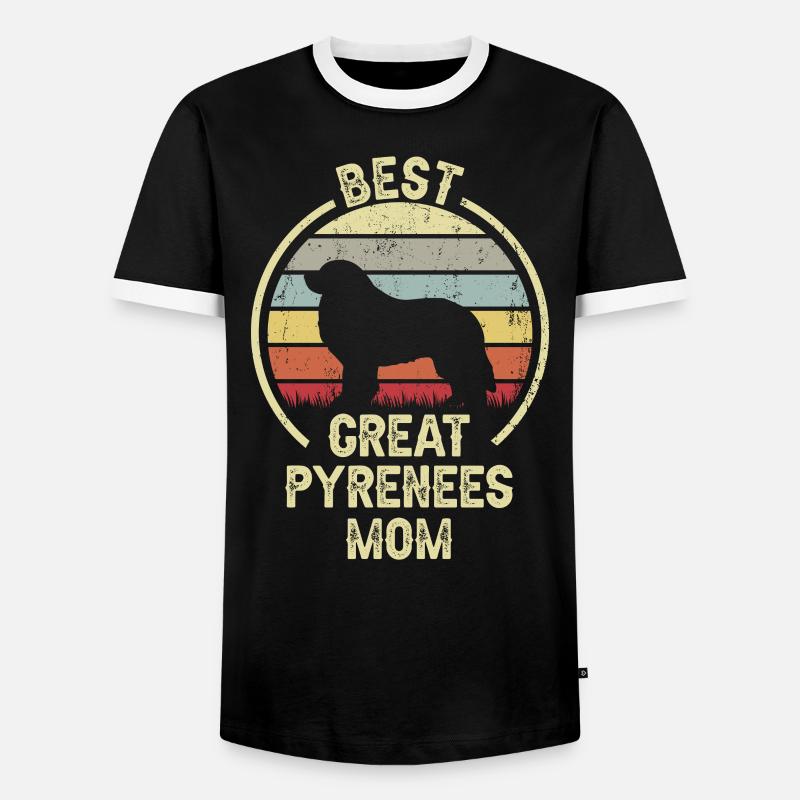 Hundemutter - Tolle Pyrenäen - Männer Kontrast-T-Shirt - Schwarz/Weiß