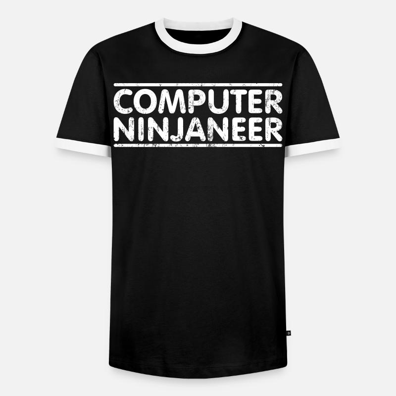 Ninjaneer - Computer Engineer - Men's Ringer Shirt - black/white