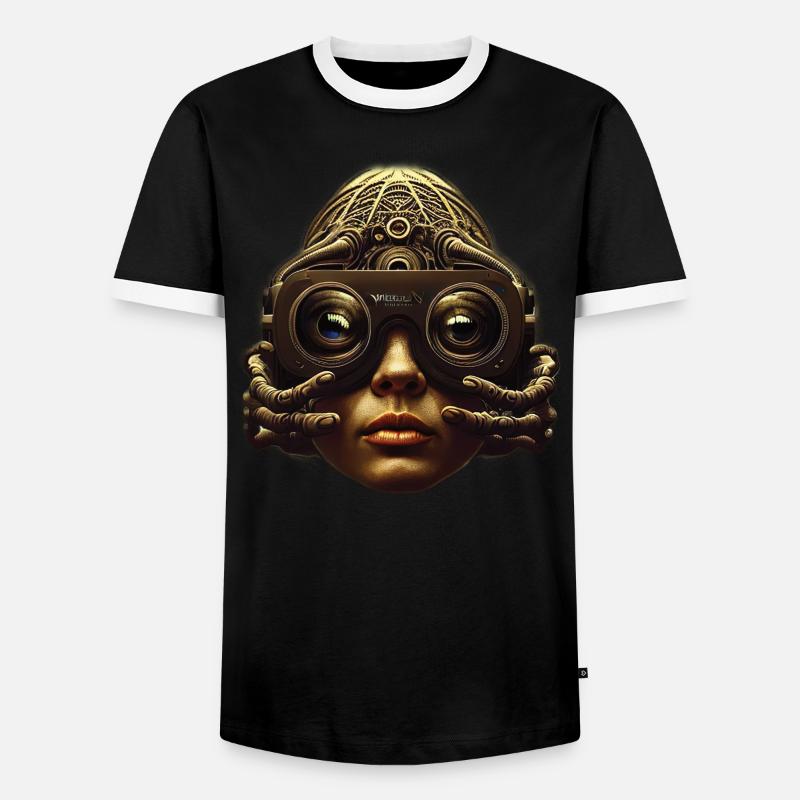 Virtual Reality Headset Future - Men's Ringer Shirt - black/white