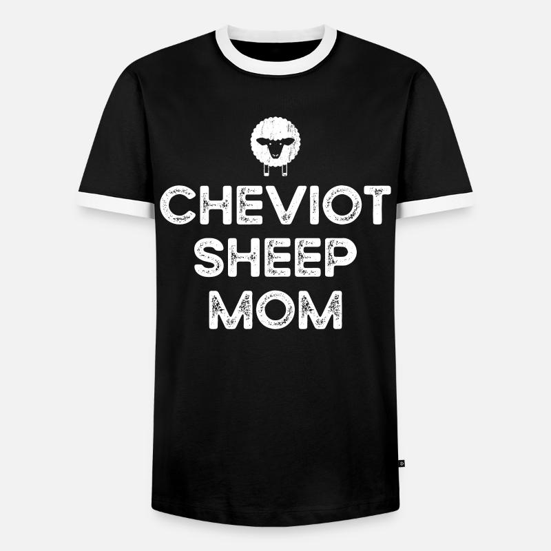 Bauer-Mutter-Mutter - Cheviot-Schaf - Männer Kontrast-T-Shirt - Schwarz/Weiß