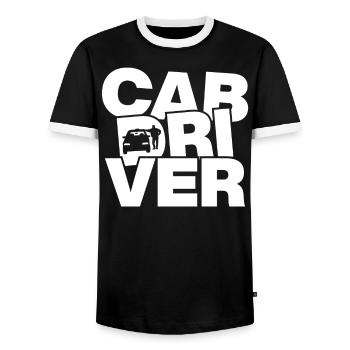 Beruf Job Arbeit - Taxifahrer - Männer Kontrast-T-Shirt - Schwarz/Weiß - Vorne - AI Model Female 172 light (172cm) & AI Model Male 178 light (178cm)