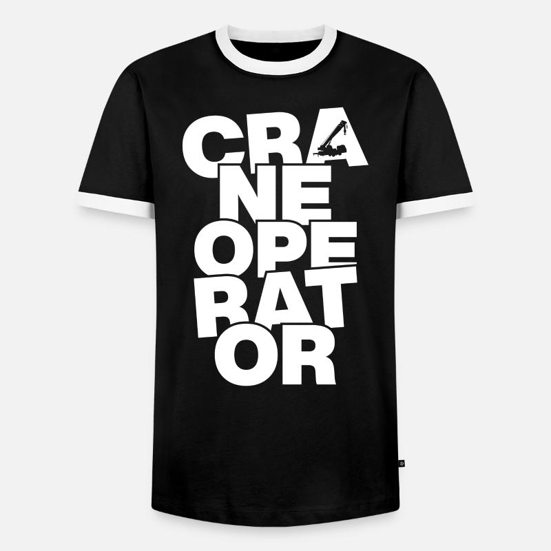 Beruf Arbeit - Kranführer - Männer Kontrast-T-Shirt - Schwarz/Weiß