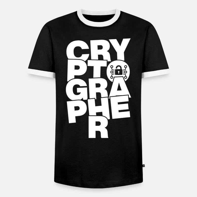 Cryptography profession - Cryptographer - Men's Ringer Shirt - black/white