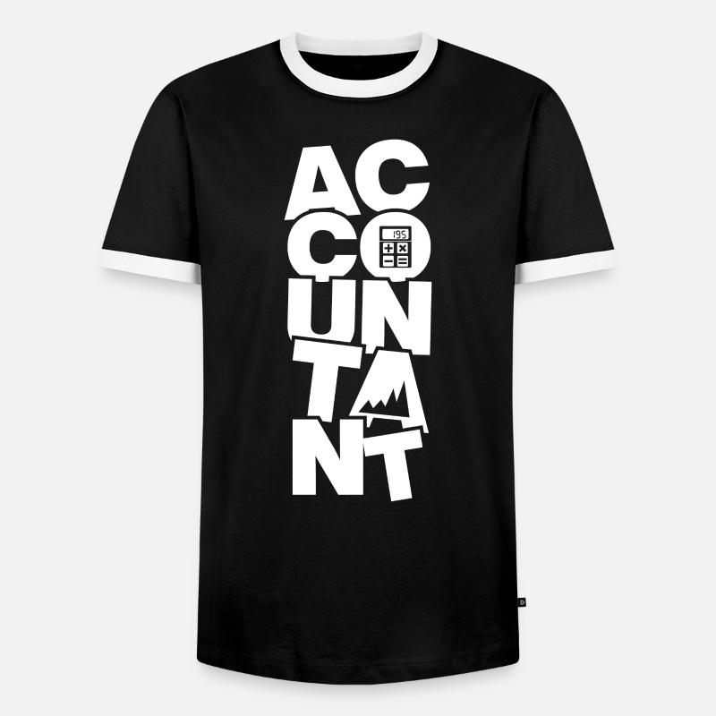 Profession comptable - Comptable - T-shirt contrasté Homme - noir/blanc
