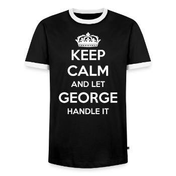 Keep Calm Handle It - Vorname Name Lustiges George - Männer Kontrast-T-Shirt - Schwarz/Weiß - Vorne - AI Model Female 172 light (172cm) & AI Model Male 178 light (178cm)
