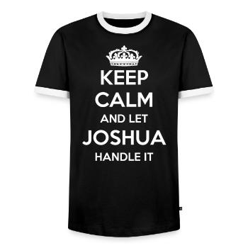 Keep Calm Handle It - Vorname Name Lustiges Joshua - Männer Kontrast-T-Shirt - Schwarz/Weiß - Vorne - AI Model Female 172 light (172cm) & AI Model Male 178 light (178cm)