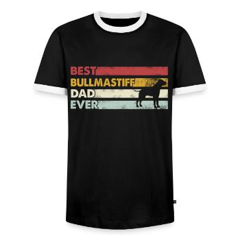Best Father Ever - Bullmastiff - Men's Ringer Shirt - black/white - Front - AI Model Female 172 light (172cm) & AI Model Male 178 light (178cm)