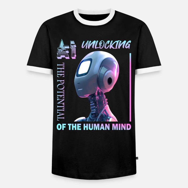 Unlocking Potential with AI - Männer Kontrast-T-Shirt - Schwarz/Weiß