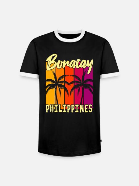 Sunset Boracay Philippines - Men's Ringer Shirt - black/white